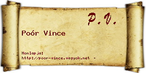 Poór Vince névjegykártya